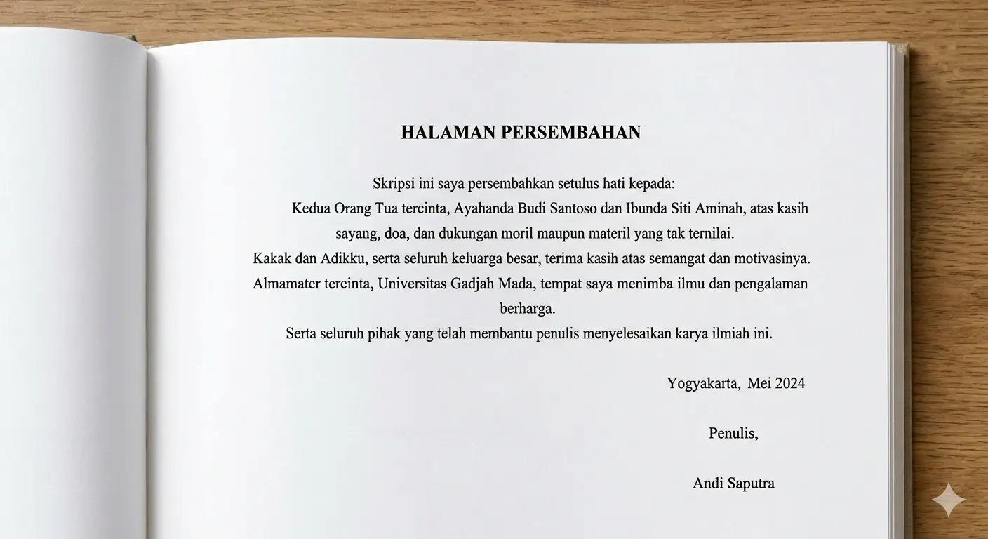 Boleh Gak Sih Nulis Nama Orang Tua atau Orang Terdekat di Kata Persembahan Skripsi?