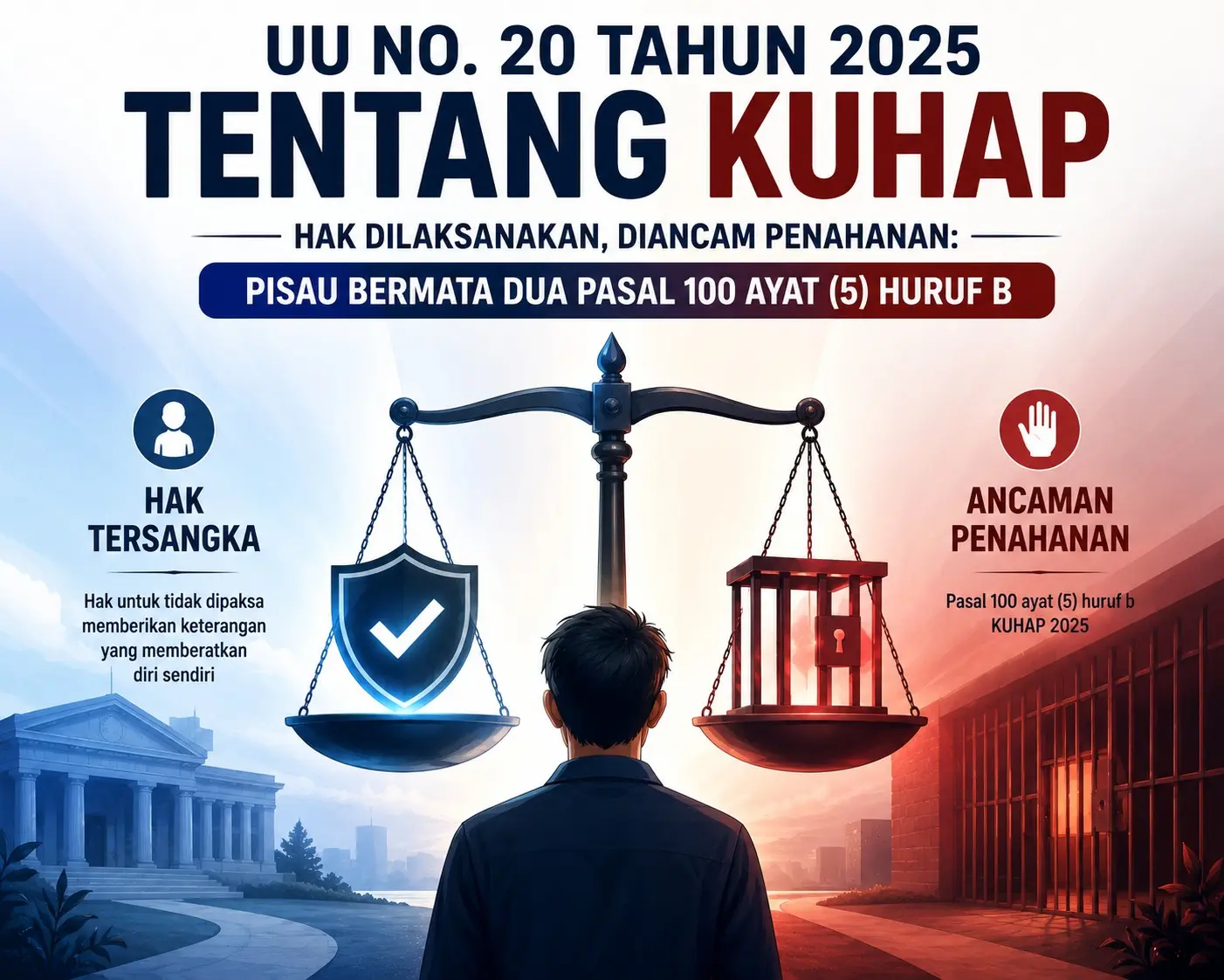 Hak Dilaksanakan, Diancam Penahanan: Pisau Bermata Dua Pasal 100 ayat (5) huruf b KUHAP 2025